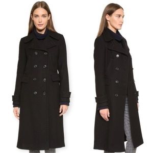 Theory Kenshon Bolton Double Breasted Long Wool Coat